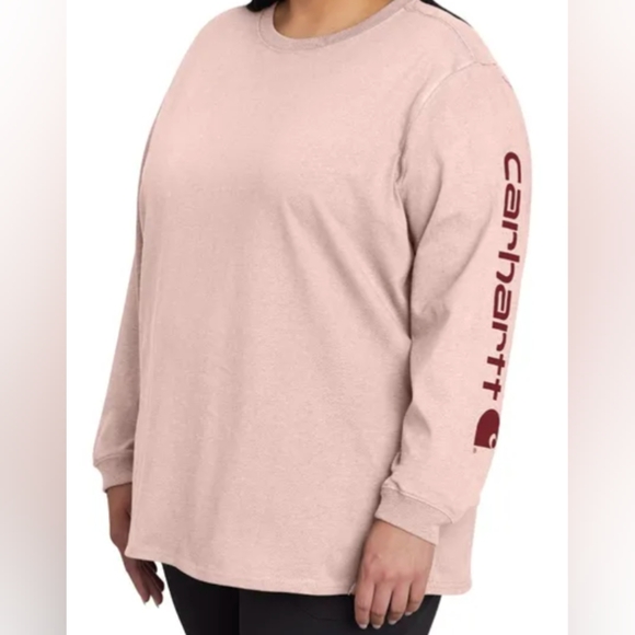 Carhartt Ash Rose Loose Fit Heavyweight Long Sleeve Graphic T-Shirt Size XL - Picture 1 of 5